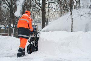 Snow removal with a snowblower